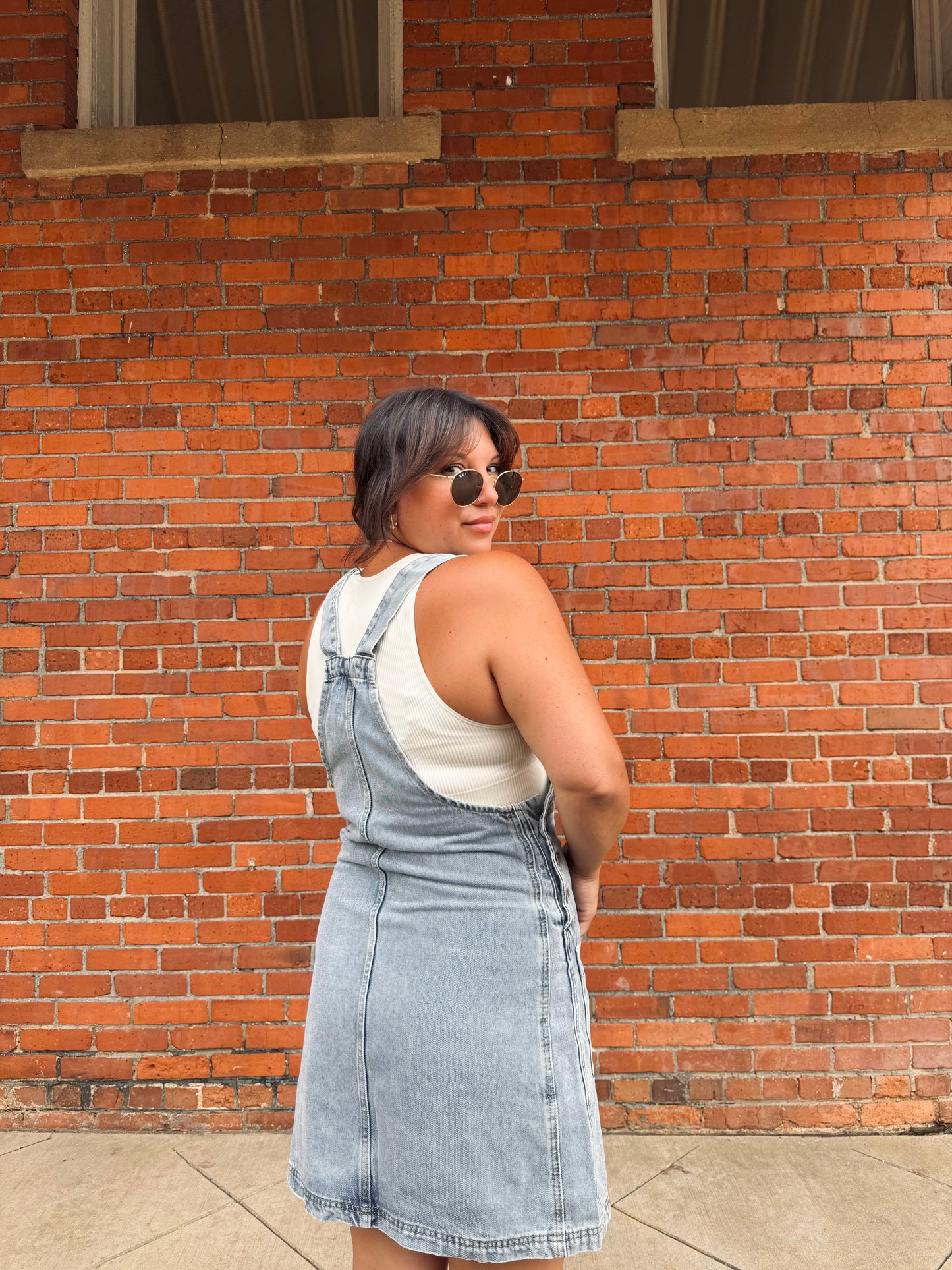 Janis Denim Mini Overall Dress